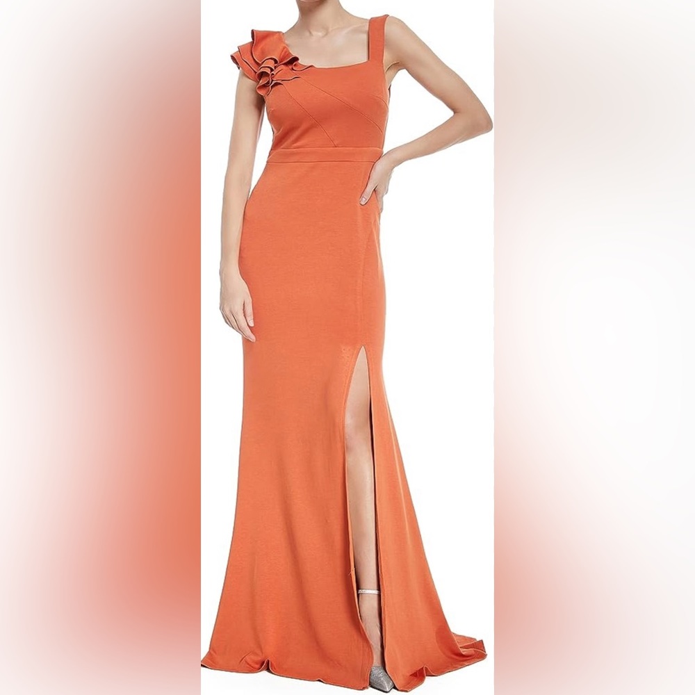 RUGBONGY Long Elegant PROM Sleeveless Ruffle High Split Party GOWN Evening Large